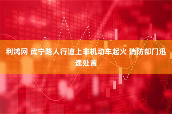 利鸿网 武宁路人行道上非机动车起火 消防部门迅速处置