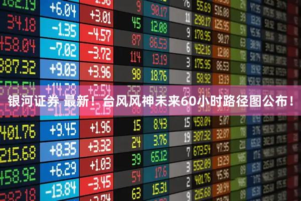 银河证券 最新！台风风神未来60小时路径图公布！